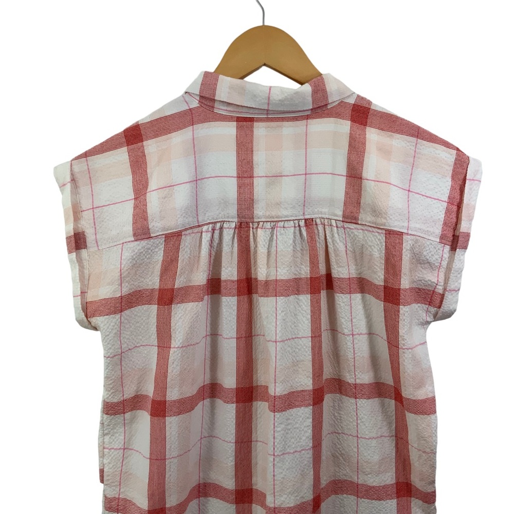 ♻️DONATED 4-30-26♻️ Ann Taylor LOFT Short Sleeve 3/4 Button Down Popover Top - Picture 6 of 11